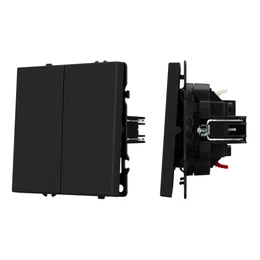 Фото #1 товара Механизм выключателя двухклавишный непроходной SWT-NOBE-MK02-SFPL-BK (230V, 10A) (Arlight, -)