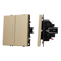 Фото #1 товара Механизм выключателя двухклавишный проходной LED SWT-NOBE-MKP2-SFPL-L-GD (230V, 10A) (Arlight, -)