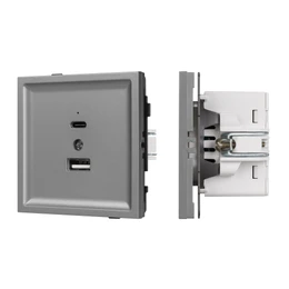 Фото #1 товара Механизм USB розетки SCT-TENDO-MUAC-PL-GR (5V, 3A, QC3) (Arlight, -)