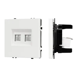 Фото #1 товара Механизм сдвоенной компьютерной розетки SCT-NOBE-MPC2-SFPL-WH (RJ-45, CAT6) (Arlight, -)