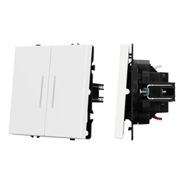 Фото #1 товара Механизм выключателя двухклавишный проходной LED SWT-NOBE-MKP2-SFPL-L-WH (230V, 10A) (Arlight, -)