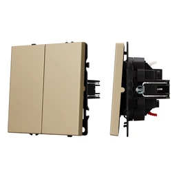 Фото #1 товара Механизм выключателя двухклавишный непроходной SWT-NOBE-MK02-SFPL-GD (230V, 10A) (Arlight, -)