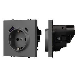 Фото #1 товара Механизм розетки с USB зарядкой SCT-NOBE-MUAC-SFPL-GR (230V, 16A) (Arlight, -)