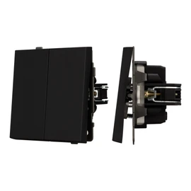 Фото #1 товара Механизм выключателя двухклавишный непроходной SWT-TENDO-MK02-SFPL-BK (230V, 10A) (Arlight, -)