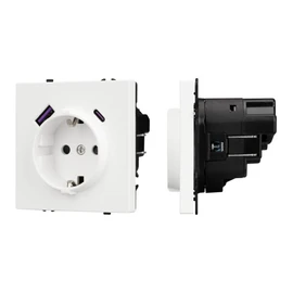 Фото #1 товара Механизм розетки с USB зарядкой SCT-NOBE-MUAC-SFPL-WH (230V, 16A) (Arlight, -)