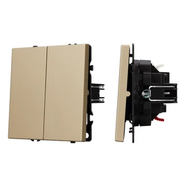 Фото #1 товара Механизм выключателя двухклавишный непроходной SWT-NOBE-MK02-SFPL-GD (230V, 10A) (Arlight, -)