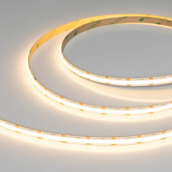 Фото #2 товара Светодиодная лента COB-X560-10mm 24V Warm2700 (5-15 W/m, IP20, 5m) (Arlight, -)
