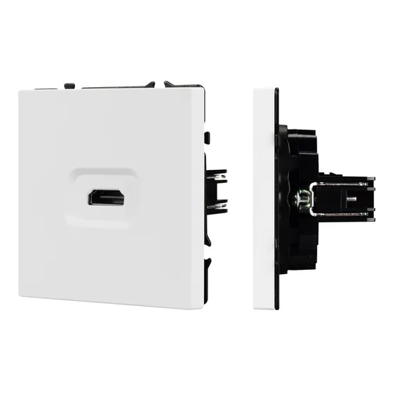 Фото #1 товара Механизм HDMI розетки SCT-NOBE-MHD1-SFPL-WH (Arlight, Белый кварц)