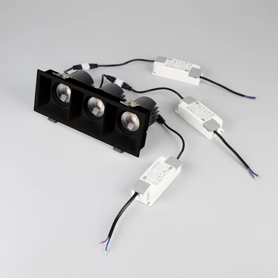 Фото #2 товара Светильник MS-FLOW-BUILT-S230x85-3x12W Day4000 (BK, 15 deg, 230V) (Arlight, IP20 Металл, 5 лет)