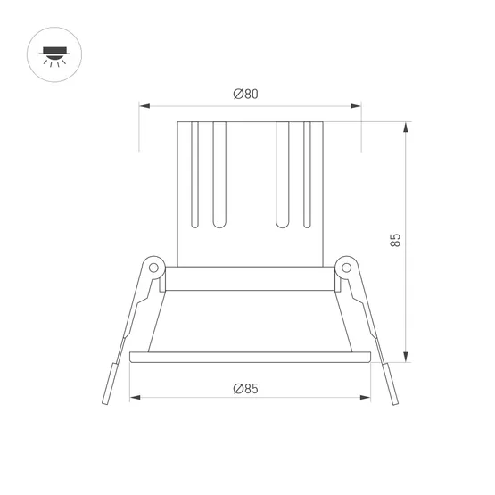 Фото #2 товара Светильник MS-FLOW-BUILT-R85-12W Day4000 (WH, 38 deg, 230V) (Arlight, IP20 Металл, 5 лет)