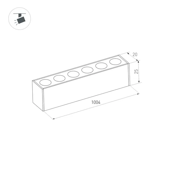 Фото #7 товара Светильник MAG-DOTS-25-L1000-30W Warm3000 (BK, 30 deg, 24V) (Arlight, IP20 Металл, 3 года)