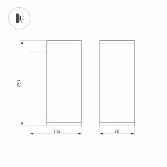 Фото #5 товара Светильник LGD-FORMA-WALL-TWIN-R90-2x12W Warm2700 (GR, 44 deg, 230V) (Arlight, IP54 Металл, 3 года)