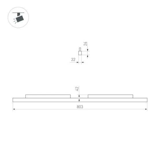 Фото #2 товара Светильник MAG-ORIENT-FLAT-L800-27W Warm3000 (WH, 100 deg, 48V, DALI) (Arlight, IP20 Металл, 5 лет)