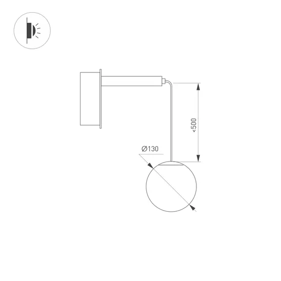 Фото #3 товара Светильник SP-BEADS-WALL-HANG-R130-6W Warm3000 (BK-GD, 180 deg, 230V) (Arlight, IP20 Металл, 3 года)