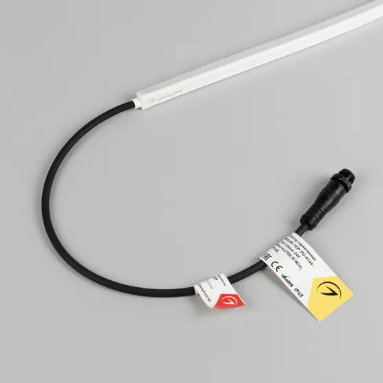 Фото #2 товара Светодиодная лента герметичная WAVE-TOP-PU-A144-10x10mm 24V Warm3000 (5 W/m, IP68, 1m, wire x1) (Arlight, Вывод боковой, 3 года)