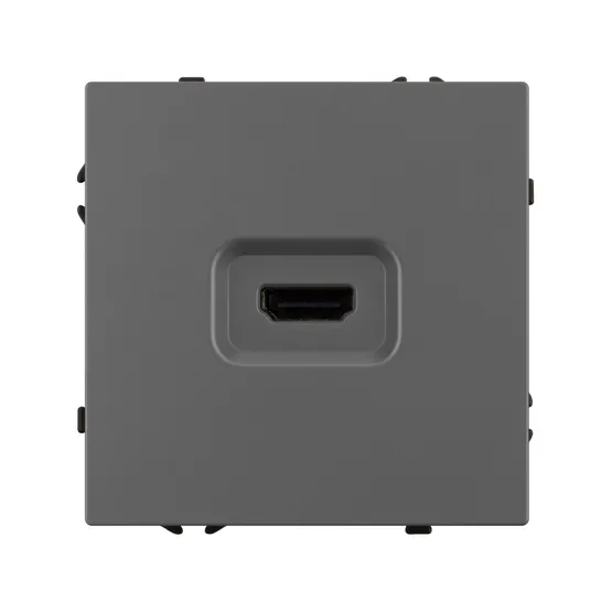 Фото #2 товара Механизм HDMI розетки SCT-NOBE-MHD1-SFPL-GR (Arlight, Серый базальт)