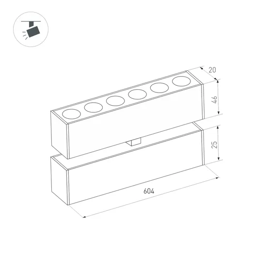 Фото #9 товара Светильник MAG-DOTS-FOLD-25-S600-18W Warm3000 (BK, 30 deg, 24V) (Arlight, IP20 Металл, 3 года)