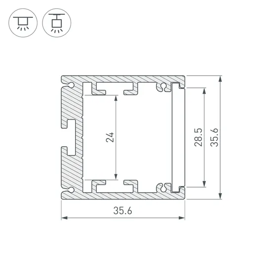 Фото #2 товара Профиль SL-ARC-3535-D320-W90 BLACK (260мм, дуга 1 из 4) (Arlight, Алюминий)