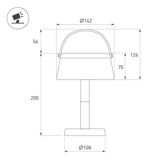 Фото #9 товара Светильник настольный SP-TRAFO-1.5W Warm2700 (Серый, 120 deg, 5V) (Arlight, IP54 Пластик, 2 года)
