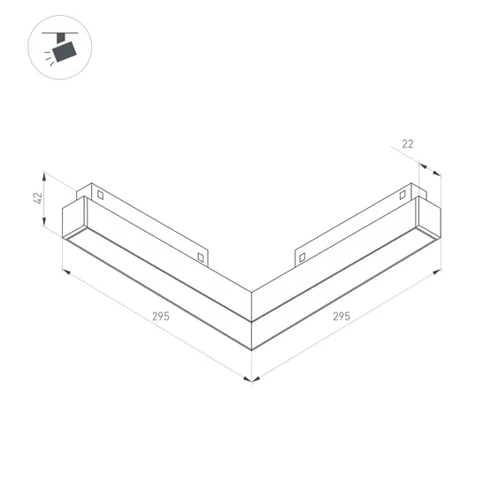 Фото #3 товара Светильник MAG-ORIENT-FLAT-ANGLE-L295-18W Warm2700 (BK, 100 deg, 48V) (Arlight, IP20 Металл, 5 лет)