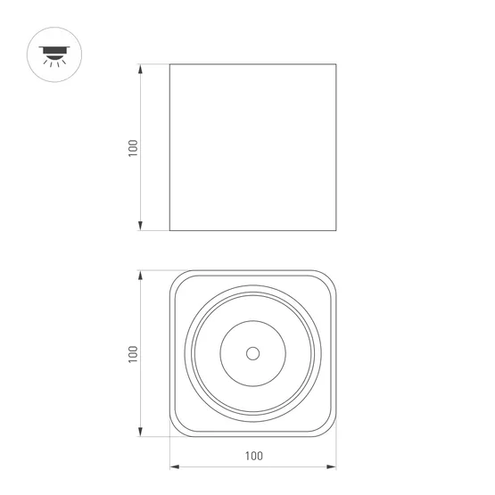 Фото #3 товара Светильник SP-CUBUS-S100x100-8W Warm3000 (BK, 45 deg, 230V) (Arlight, IP20 Металл, 3 года)