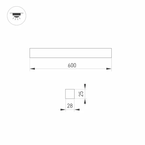 Фото #6 товара Светильник SNAP-STARLINE-LASER-S600-13W Warm3000 (WH-WH, 80 deg, 48V) (Arlight, IP40 Металл, 3 года)