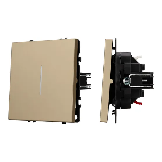 Фото #1 товара Механизм выключателя одноклавишный непроходной LED SWT-NOBE-MK01-SFPL-L-GD (230V, 10A) (Arlight, -)