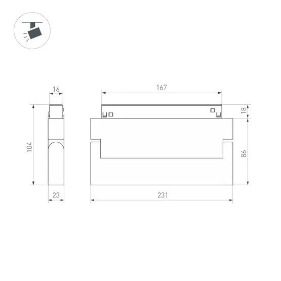 Фото #5 товара Светильник MAG-ORIENT-LASER-FOLD-S230-12W Warm3000 (WH, 30 deg, 48V) (Arlight, IP20 Металл, 3 года)