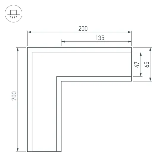 Фото #3 товара Угол SL-LINIA65-F (Arlight, Металл)