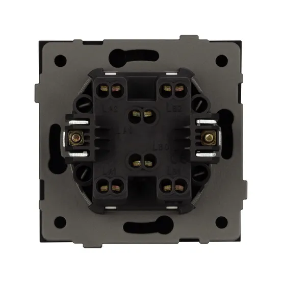 Фото #2 товара Механизм выключателя двухклавишный проходной SWT-TENDO-MKP2-SFPL-BK (230V, 10A) (Arlight, -)