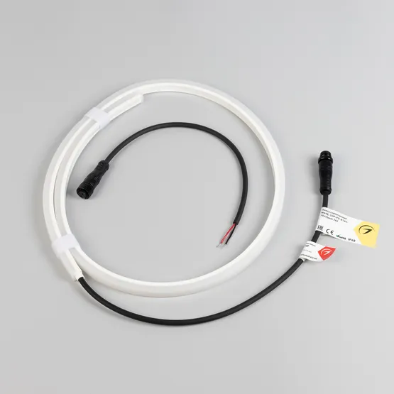 Фото #3 товара Светодиодная лента герметичная WAVE-TOP-PU-A144-10x10mm 24V Warm3000 (5 W/m, IP68, 1m, wire x1) (Arlight, Вывод боковой, 3 года)