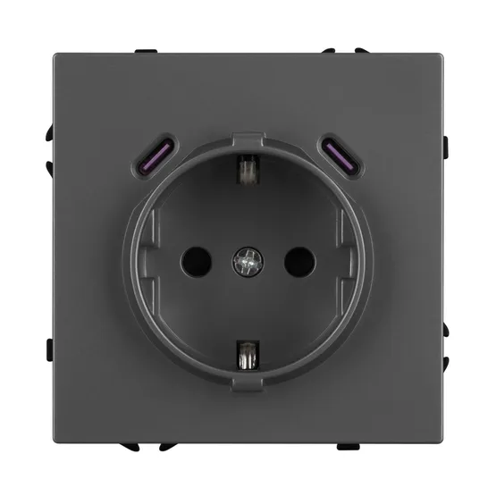 Фото #3 товара Механизм розетки с USB зарядкой SCT-NOBE-MUCC-SFPL-GR (230V, 16A) (Arlight, -)
