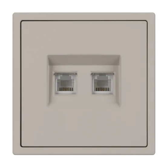 Фото #4 товара Механизм сдвоенной телефонной розетки SCT-NOBE-MTL2-SFPL-CA (RJ-11, 4C) (Arlight, Кашемир)
