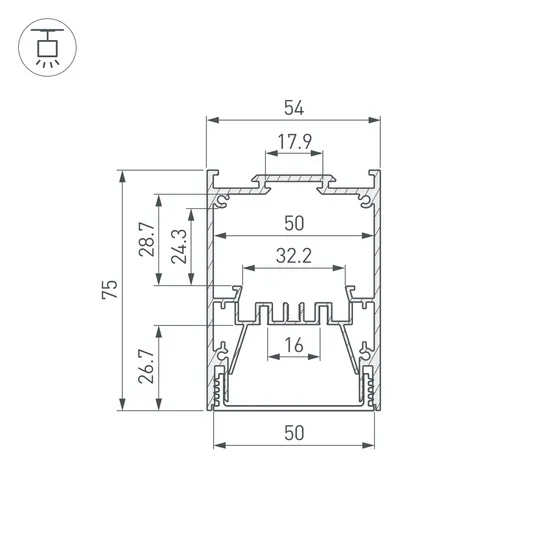Фото #4 товара Профиль IP-LINE-5475-2000 ANOD (Arlight, Алюминий)