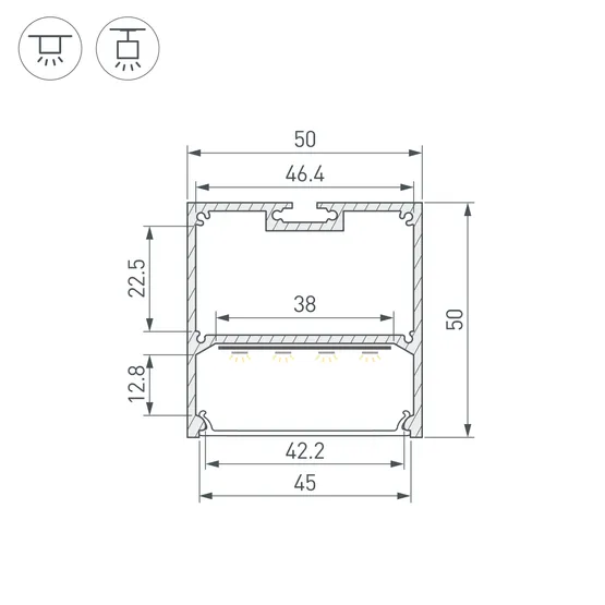 Фото #3 товара Профиль SL-LINE-5050-2000 WHITE (BY) (Arlight, Алюминий)