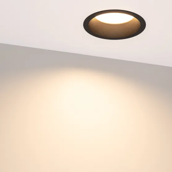 Фото #4 товара Светильник MS-DROP-BUILT-R137-24W Warm3000 (BK, 90 deg, 230V) (Arlight, IP54 Металл, 5 лет)