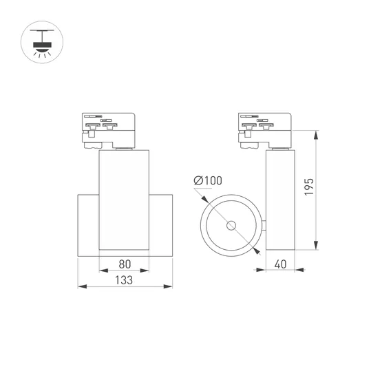 Фото #2 товара Светильник LGD-ARES-4TR-R100-40W Warm3000 (WH, 24 deg, 230V, DALI) (Arlight, IP20 Металл, 3 года)