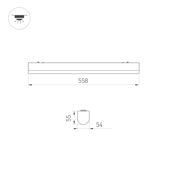 Фото #4 товара Светильник ALT-LARGO-EMERGENCY-558-18W Warm3000 (WH, 90 deg, 230V) (Arlight, IP65 Пластик, 5 лет)