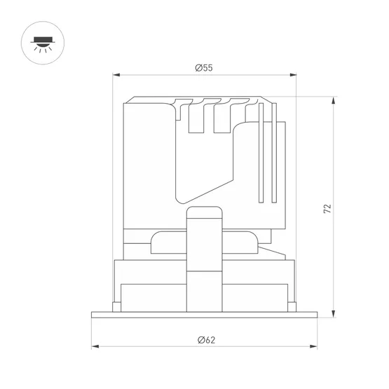 Фото #3 товара Светильник MS-ARADO-BUILT-R55-7W Warm3000 (WH-WH, 55 deg, 230V) (Arlight, IP20 Металл, 5 лет)