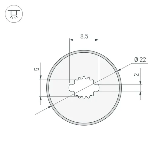 Фото #3 товара Силиконовый профиль WPH-FLEX-D22-360deg-S8-5m BLACK (Arlight, Силикон)