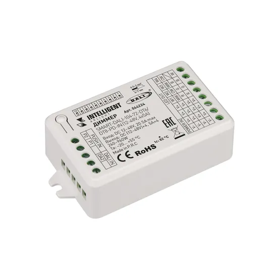 Фото товара INTELLIGENT ARLIGHT Диммер SMART-DALI-104-72-DT6/DT8-PD-IN (12-48V, 4x5A) (IARL, Контроллер)