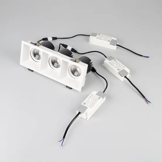 Фото #3 товара Светильник MS-FLOW-BUILT-S230x85-3x6W Warm3000 (WH, 38 deg, 230V) (Arlight, IP20 Металл, 5 лет)