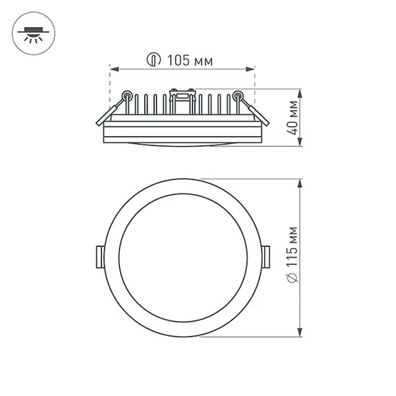 Фото #7 товара Светодиодная панель LTD-115SOL-15W Day White (Arlight, IP44 Пластик, 3 года)