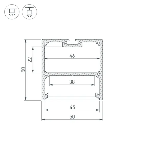 Фото #5 товара Профиль с экраном SL-LINE-5050-2500 BLACK+OPAL (Arlight, Алюминий)