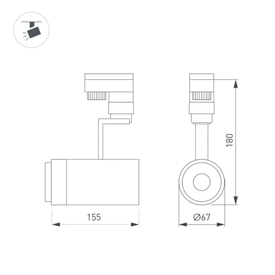 Фото #4 товара Светильник LGD-ZEUS-4TR-R67-10W Day4000 (WH, 20-60 deg, 230V) (Arlight, IP20 Металл, 5 лет)