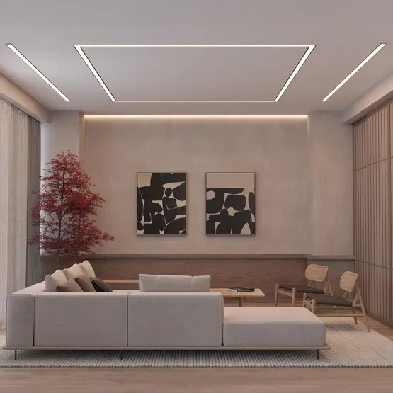 Фото #5 товара Профиль с экраном SL-LINIA62-F-2500 BLACK+OPAL (Arlight, Алюминий)