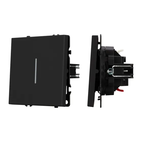 Фото #1 товара Механизм выключателя одноклавишный проходной LED SWT-NOBE-MKP1-SFPL-L-BK (230V, 10A) (Arlight, -)