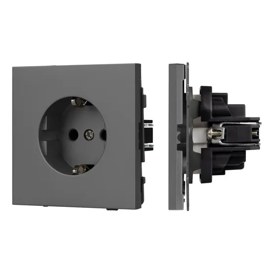 Фото #1 товара Механизм электрической розетки SCT-TENDO-MEU1-SFPL-GR (230V, 16A) (Arlight, -)