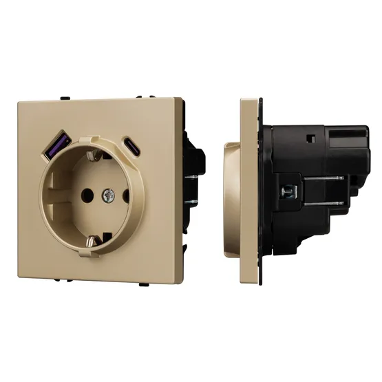 Фото #1 товара Механизм розетки с USB зарядкой SCT-NOBE-MUAC-SFPL-GD (230V, 16A) (Arlight, -)